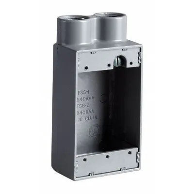 HUBBELL KILLARK Device Box: Iron, Rectangular, 1 Gangs, 1/2 in Hub Size, 18 cu in Capacity - Iron Weatherproof Electrical Boxes