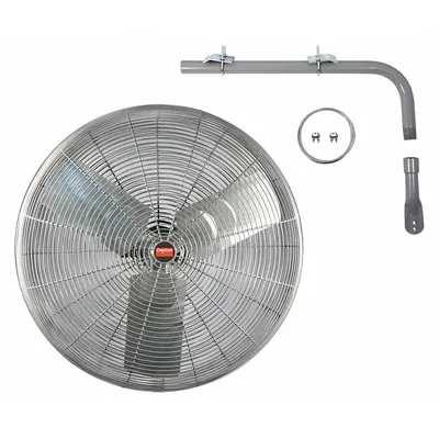 Dayton Mounted Fan: 30 in Blade Dia, 115V AC, 1/2 hp Motor HP, Post Mount - High-Temperature Industrial Wall-Mount Fans
