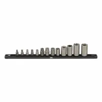 SK PROFESSIONAL TOOLS Impact Socket Set: 1/4 in, 3/8 in, 1/2 in Drive Size, 13 Pieces, (13) 6-Point (MPN 19761)