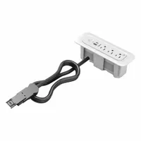 WIREMOLD Furniture Power Outlet: 3 Outlets, 3 ft Cord Lg, White, 5-15R, Tamper Resistant Receptacles (MPN MDEF3-WH)