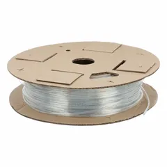 This polyurethane tubing has an inside diameter of 1/8 in and an outside diameter of 1/4 in, with a length of 1,000 ft. It is beige in color and has a hardness of Shore A 90 to 95. The maximum operating pressure is 250 psi at 180°F. It is commonly used for pneumatic lines and fluid transfer in industrial automation and material handling applications.