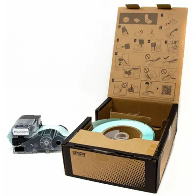 EPSON Wraparound Label: 1 1/2 in x 1 in, 1 in, Vinyl, White (Gloss) - Epson Precut Label Roll Cartridges