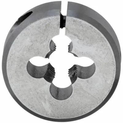 CLE-LINE Round Threading Die: M4.5x0.75 Metric, 13/16 in OD, Adj, High Speed Steel (MPN C65742) - Adjustable Round Threading Dies