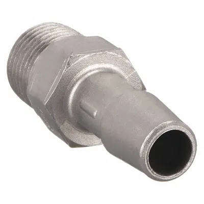 ELDON JAMES Barbed Fitting Adapter: Barbed/Threaded, 1/8 in Pipe x 1/4 in ID Fitting Size - Stainless Steel Barbed Tube Fittings