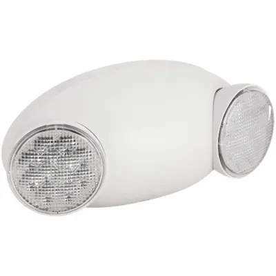 COMPASS Emergency Light: LED, Damp Location Rated, 1 W Lamp Watt, 120/277V AC, 4 W Emergency Watt - Plastic Emergency Lights