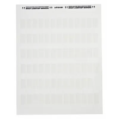 BRADY Wraparound Label: 1 1/2 in x 1/2 in, Polyester, White (Matte) - Brady Precut Label Sheets