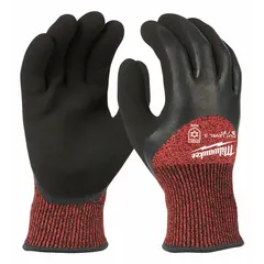 These cut-resistant gloves feature a 15-gauge nylon shell with a double-dipped latex palm coating, providing ANSI/ISEA Cut Level A3 protection. The latex coating enhances grip and abrasion resistance for handling sharp materials, glass, or metal. Sold as a 12-pack in size small (7). Not silicone-free, not touchscreen compatible, and without reinforced thumb crotch.
