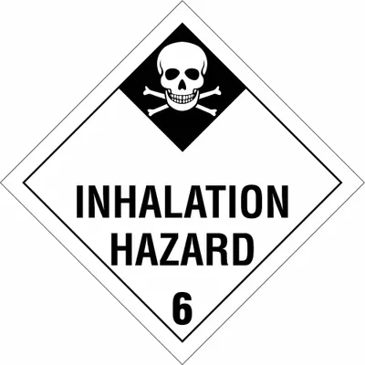 BRADY Container Placard: Inhalation Hazard, 10 3/4 in x 10 3/4 in, 10 3/4 in Label Ht - Class 6: Toxic, Poison Inhalation & Infectious Substances