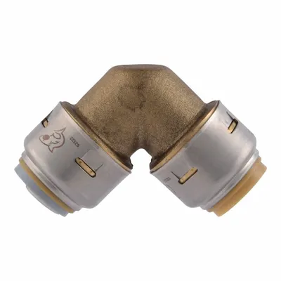 SHARKBITE MAX Push-Fit Adapter Fitting: Elbow, 1/2 in OD x 5/8 in OD Size, Brass - Standard Brass Push-to-Connect Tube Fittings
