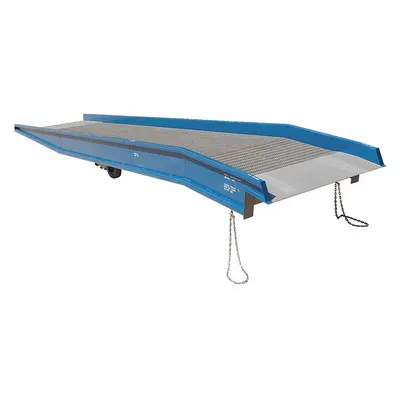 BLUFF Portable Yard Ramp: 90 in Usable Wd, Diamond Treadplate, Raised, 8 in Side Rail Ht - Yard Ramps