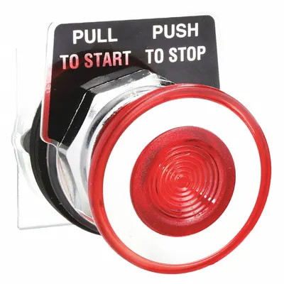 SCHNEIDER Mushroom Head Push Button: Red, 30 mm Mounting Size, Metallic - Mushroom-Head Push-Button Operators