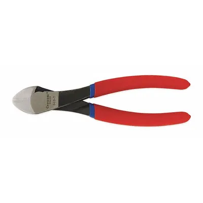 CRESCENT Diagonal Cutting Plier: Flush, Oval, 3/4 in Jaw Lg, 7 in Overall Lg, Std Cushion Grip - Flush-Cut Diagonal-Cutting Pliers