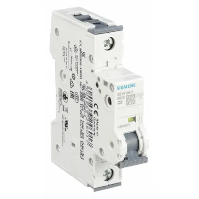 Siemens Supplementary Protector: 3 A Amps, 5kA at 230/400V AC, Screw Clamp, 5SY6 - C-Curve, 1-Pole UL1077 DIN Rail-Mount Supplementary Protectors