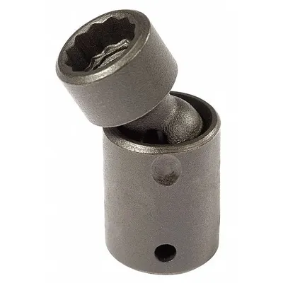 PROTO Impact Socket: 12 mm Socket Size, 12-Point, Std, Black Oxide, Not Tether Capable - 1/4" Drive Metric Flex Impact Sockets