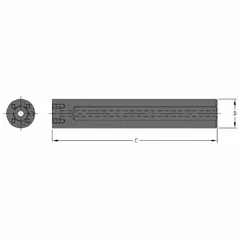 Indexable boring bar for internal machining operations such as boring, facing, and contouring. Accepts indexable inserts for efficient material removal in precision metalworking applications.
