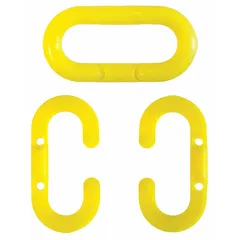 Master Chain Link for Plastic Chain Barrier, Yellow, Polyethylene, 1 12/25 in Overall Length