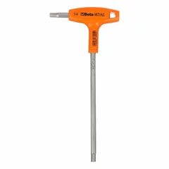 This stainless steel hex key features a 1/4 in SAE tip and a 6-1/2 in long arm with satin finish. Designed for tightening or loosening hex socket fasteners, it is suited for maintenance and assembly tasks where corrosion resistance is required.