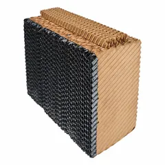 Cellulose evaporative cooling media for portable evaporative coolers. This 2-pack replacement media is designed for Portacool Apex units, providing the cellulose structure needed for water evaporation cooling. Used in industrial, warehouse, and outdoor workspaces.
