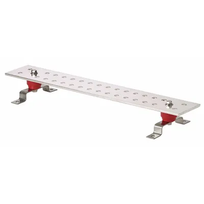 PANDUIT Grounding Busbar: Copper, 24 in Grounding Bar Lg - Grounding Busbars with Standoffs
