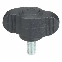 KIPP Hand Knob: Wing, Plastic w/ Steel Thread, #10-32 Thread, 10 mm Thread Lg, 28 mm Dia (MPN K0274.0A1X10)