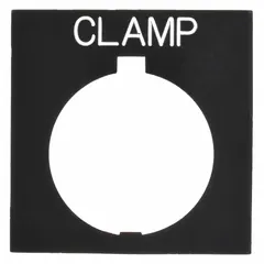 Legend Plate: 30 mm Panel Mounting Size, Rectangular, 1 in Overall Ht x 1 1/2 in Overall Wd (MPN HT8SP90). Key specifications — attr211282: EATON; attr206524: HT8SP90; attr1023368: HT800; attr1023369: Black; attr1023371: Notch; attr1023372: English; attr1023373: Clamp; attr1023374: White.