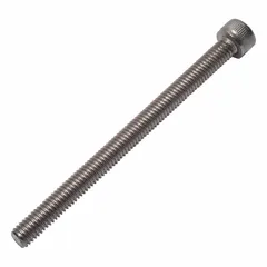 Metric system standard socket head cap screw with M6x1.00 thread, 80 mm length, 6 mm head height, and 5 mm drive size. Made from plain titanium Grade 2, offering corrosion resistance and a high strength-to-weight ratio. Suitable for industrial assemblies in applications such as aerospace, marine, and chemical processing equipment.