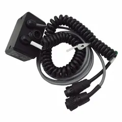 This control box is designed for use with Joerns Care RC 1000 series healthcare beds. It manages bed positioning functions such as head, foot, and height adjustments. The unit is constructed of black plastic and is compatible with the specified bed series.