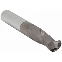 This carbide ball end mill features a TiCN coating for wear resistance and two flutes for efficient chip evacuation. With a 3/16" mill diameter, 3/4" length of cut, and 2-1/2" overall length, it is suited for general-purpose milling of contoured surfaces, slots, and 3D profiles in metals and composites.