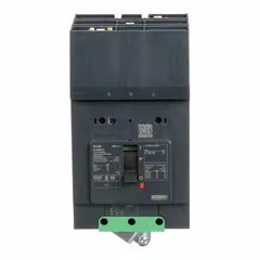 3-pole molded case circuit breaker rated 40 A, 690V AC, with a maximum interrupting rating of 100kA at 120/240V AC. Features fixed instantaneous trip, ABC phase connection, and aluminum mechanical lug terminals on the load end. Provides overcurrent protection in electrical distribution systems for branch circuits in industrial and commercial applications.