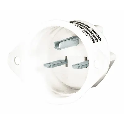 BRYANT Straight Blade Inlet: 6-15P, White, 250V AC, 15 A, 2 Pole, 3 Blade (MPN 5678) - General Purpose Inlets