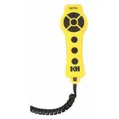 This hardwire remote controller is designed for operating vehicle lighting systems. It is constructed of yellow plastic and provides a wired interface for reliable control. Suitable for use in trucks, emergency vehicles, and industrial equipment.