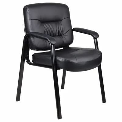BOSS Frame Chair: Black, Black, 0 Casters/Glides, 23 1/2 in Overall Wd - Guest & Side Chairs
