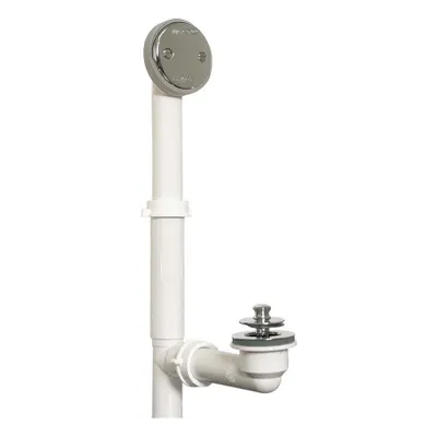 WATCO Shower Drain: Plastic, Chrome, 2 7/8 in Overall Dia, 16 in Overall Ht, Lift and Turn - Bathtub Drain & Overflow Kits