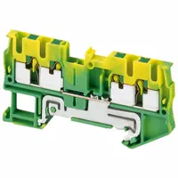 SCHNEIDER Terminal Block: DIN Rail Mounting Type, Push-In Wire Termination, 4 Wire Terminals (MPN NSYTRP24PE)