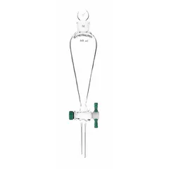 Separatory Funnel, Borosilicate Glass, 500 mL, 23 mm, 75 mm Stem, Colorless