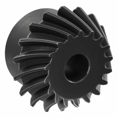 KHK GEARS Spiral Bevel Gear: Spiral, Gear Ratio 2, Left Hand, Module m 2.5, 18 Teeth - Spiral Teeth Metric Bevel Gears & Pinions