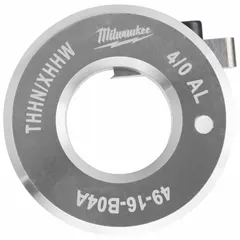 Aluminum stripping bushing for 4/0 AWG THHN/XHHW wire. Designed for use with MILWAUKEE 2435-20 and 2935-20 tools. Enables clean insulation removal for electrical installations.