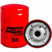 BALDWIN FILTERS Oil Filter: B6, 13/16"-16 Thread Size, 5 3/8 in Overall Ht, 3 11/16 in Outside Dia