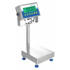 The ADAM EQUIPMENT GGS16a is a food scale with an LCD display and a readability of 0.5 g. It features a 9 3/4-inch weighing surface width and an RS-232 connection port for data communication. Suitable for portion control, recipe management, and quality checks in commercial kitchens and food processing.