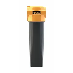 This coalescing filter removes oil aerosols and fine particulates from compressed air systems. It features a 0.01 micron filtration rating, 2 1/2 in NPT connections, a flow capacity of 699 cfm, and a maximum operating pressure of 232 psi. The aluminum body is suited for applications requiring high-purity air, such as instrumentation and pneumatic controls.