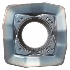 Square (S) indexable milling insert for face and shoulder milling operations. Suitable for general-purpose machining of steel, stainless steel, and cast iron. Used in industrial milling cutters for metal removal requiring precision and repeatability.