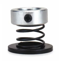 Setup clamp support used in machining and workholding applications to secure and stabilize workpieces during milling, drilling, or grinding. Includes a spring for consistent clamping force.