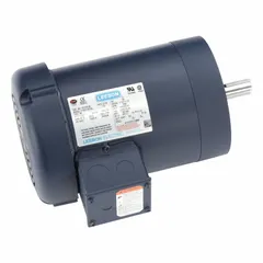 This LEESON motor is a 3-phase general purpose AC motor with a C-face mounting configuration. It features a totally enclosed fan-cooled (TEFC) enclosure and a 145TC frame size. Suitable for industrial applications such as pumps, conveyors, and fans where C-face mounting is required.