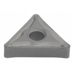 Triangle (T) indexable turning insert for metal-cutting operations. The triangular geometry is suited for general turning, facing, and profiling on lathes. Referenced as TNMG160404N-SU.