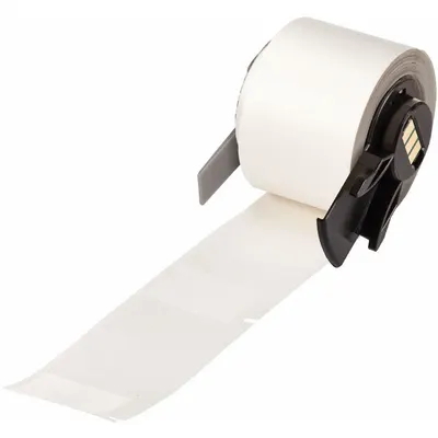 BRADY Wraparound Label: 2 1/2 in x 1 in, Polyvinyl Fluoride, Black on White - Brady Precut Label Rolls