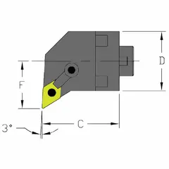 Indexable cutting head unit for internal turning operations, designed to accept replaceable carbide inserts. Suitable for precision machining tasks such as turning, facing, and profiling on lathes and CNC machines in industrial manufacturing environments.