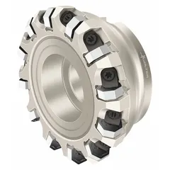 Indexable face mill with 100 mm diameter and B32 arbor mount, designed for high-efficiency face milling on flat surfaces. Accommodates 12 indexable inserts for productive cutting in general machining operations on steel, cast iron, and non-ferrous materials.