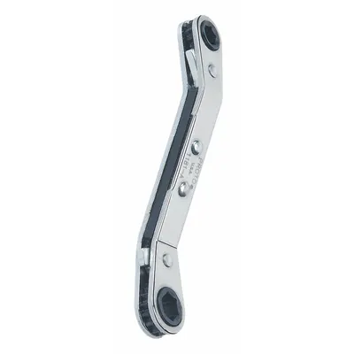 PROTO Box End Wrench: Chrome, 1/4 in_5/16 in Head Size, 4 1/4 in Overall Lg, Offset - SAE, Double End, 6-Point, Ratcheting Box End Wrenches