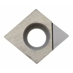 Diamond indexable turning insert for precision machining of non-ferrous materials. Used in turning, boring, and facing operations to achieve high surface finish and extended tool life.