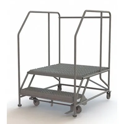 TRI-ARC Mobile Work Platform: 1.7 ft Platform Ht - Max, 36 in x 35 in, Steel - Manual-Lock Rolling Single-Access Platforms